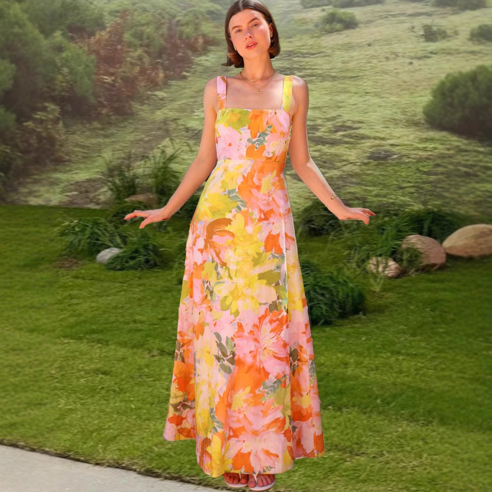 Women's maxi dress with floral patterns Lisslune
