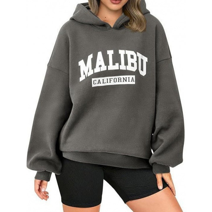 Women's casual hoodie with oversized cut and eye-catching print Lisslune