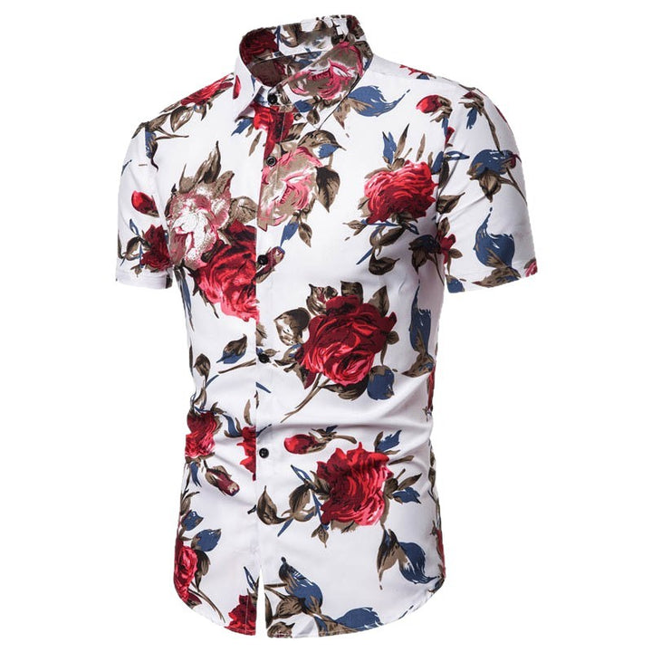 Men's short sleeve shirt with floral print and exclusive design Lisslune
