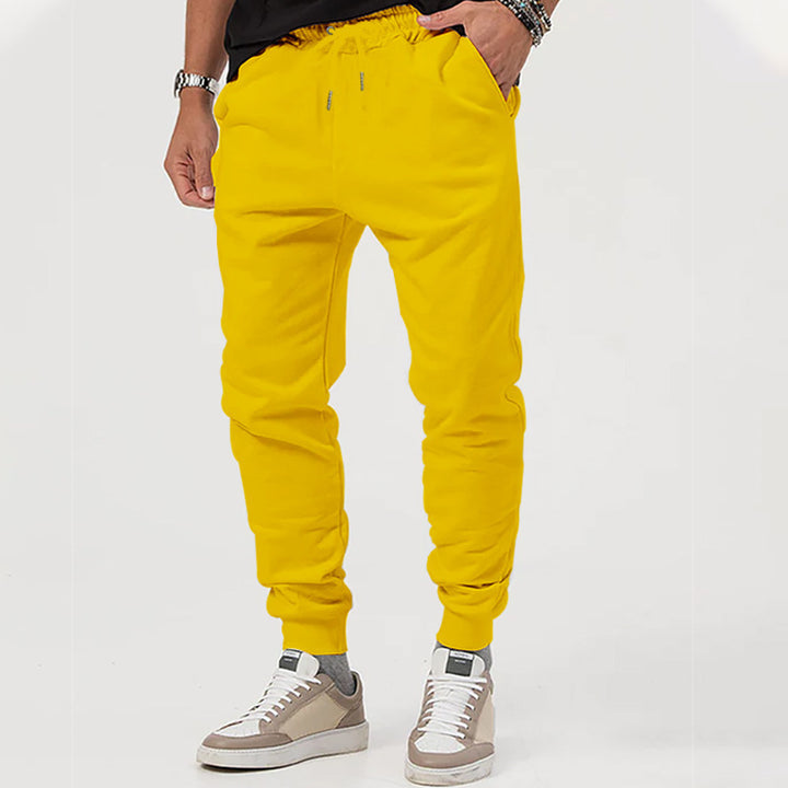 Men's casual jogging pants with elastic waistband and side zip pockets Lisslune