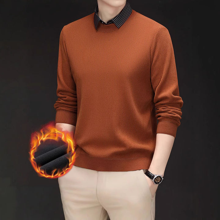 Men's Comfortable Fine Knit Sweater with Thermoregulatory Effect Lisslune