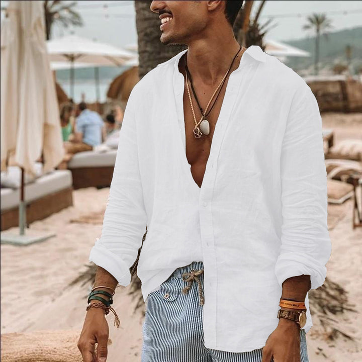 Men's linen shirt with casual cut and breathable structure Lisslune