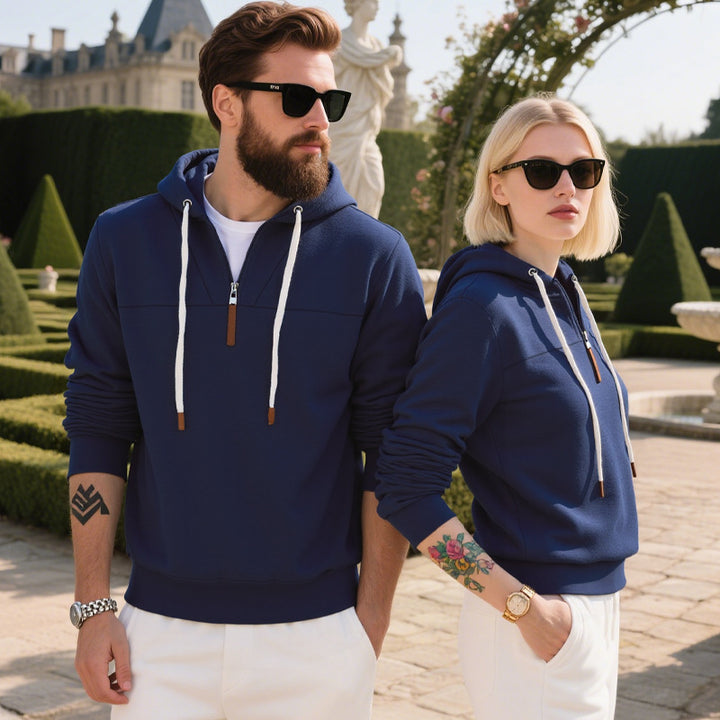 Men's casual hoodie with high-quality fleece and modern zipper Lisslune
