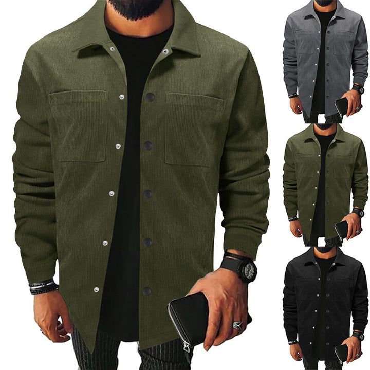 Men's cord jacket with practical pockets and button detail Lisslune