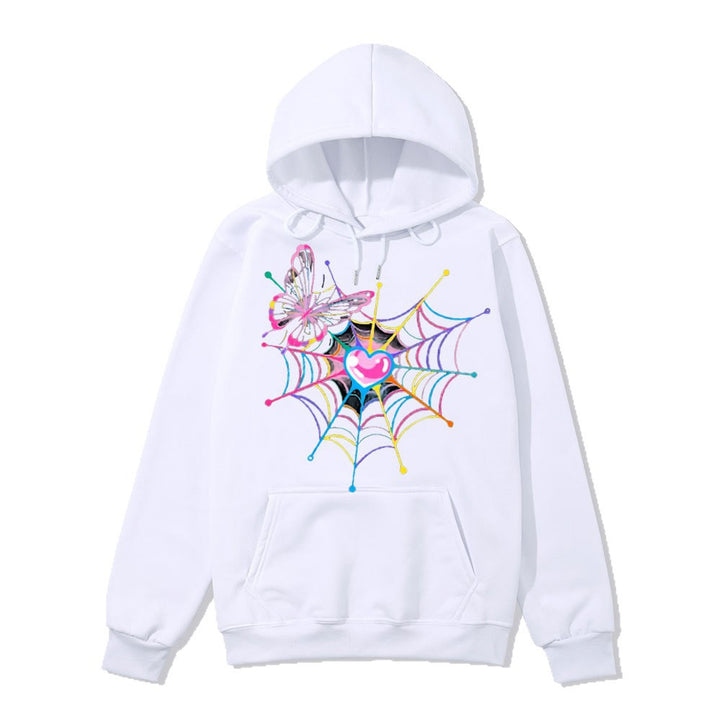 Women's hoodie sweatshirt with creative butterfly and spider web design Lisslune