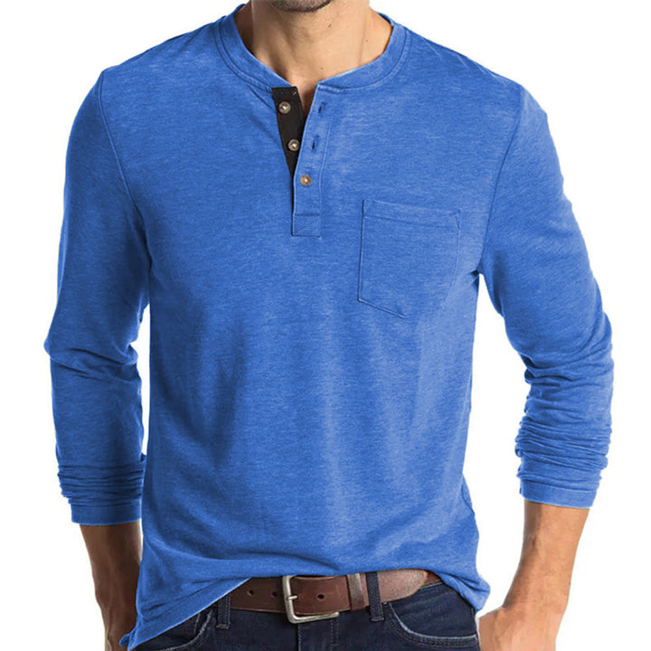 Men's Long Sleeve Henley Shirt Lisslune