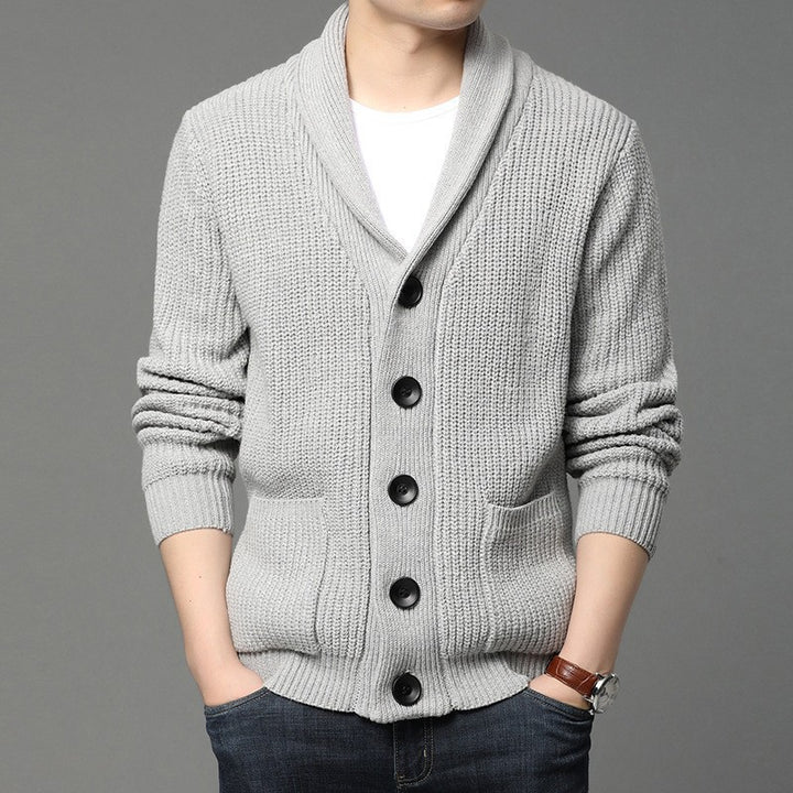 Men's cardigan with shawl collar and practical pockets Lisslune