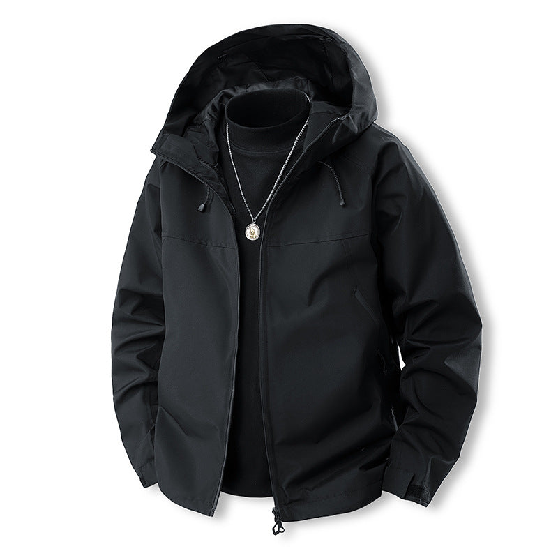 Men's Waterproof Outdoor Jacket with Adjustable Hood Lisslune