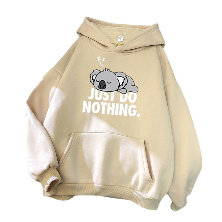 Women's hoodie with playful koala design and motivational lettering Lisslune
