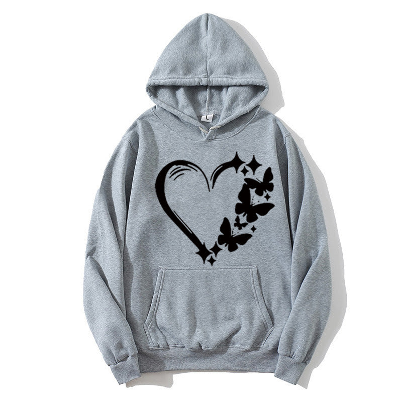 Women's hoodie with creative heart and butterfly design Lisslune