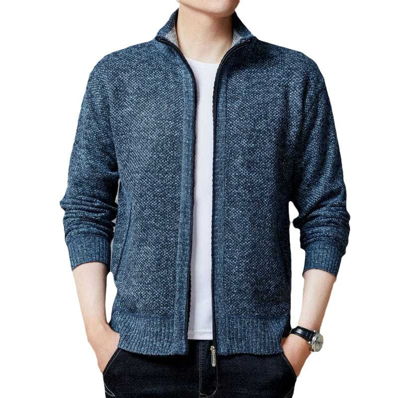 Men's Cardigan with High Collar and Luxurious Lining Lisslune