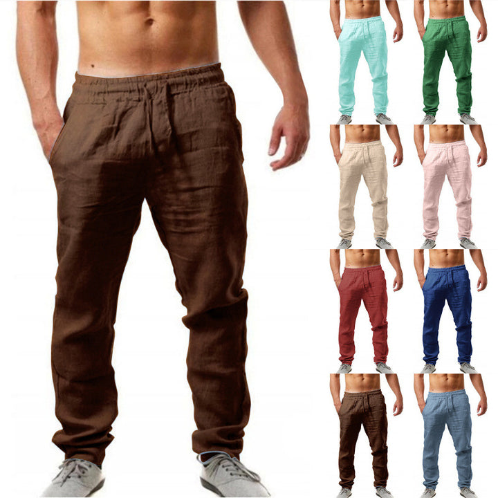 Men's airy linen pants in relaxed fit with practical drawstring Lisslune