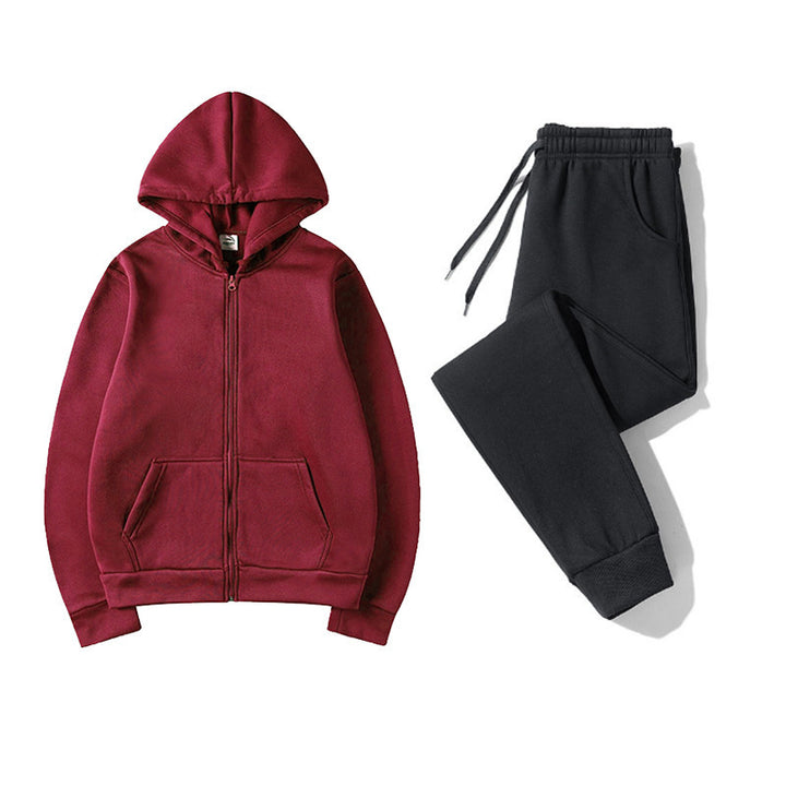 Women's sporty hoodie set with practical zipper and elastic waistband Lisslune