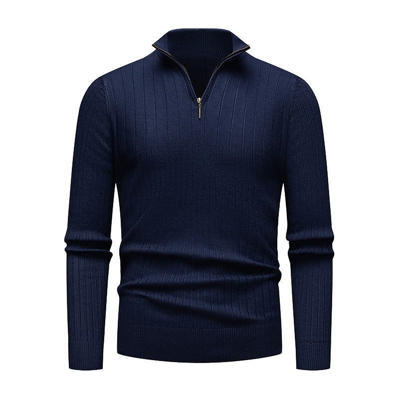 Men's high-quality knitted sweater with modern stand-up collar and zipper Lisslune