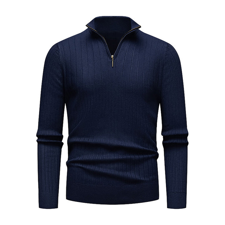Men's high-quality knitted sweater with modern stand-up collar and zipper Lisslune