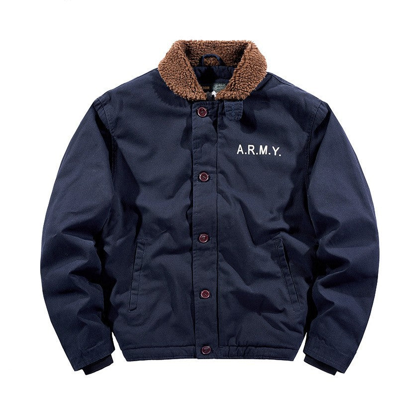 Men's Casual Bomber Jacket with Cozy Fleece Collar Lisslune