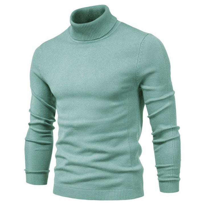 Men's chunky turtleneck sweater made of warming material with a textured surface Lisslune