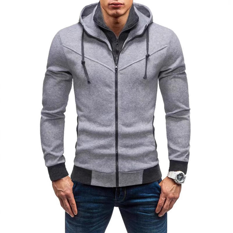 Men's sporty hoodie with high collar and high-quality zipper Lisslune