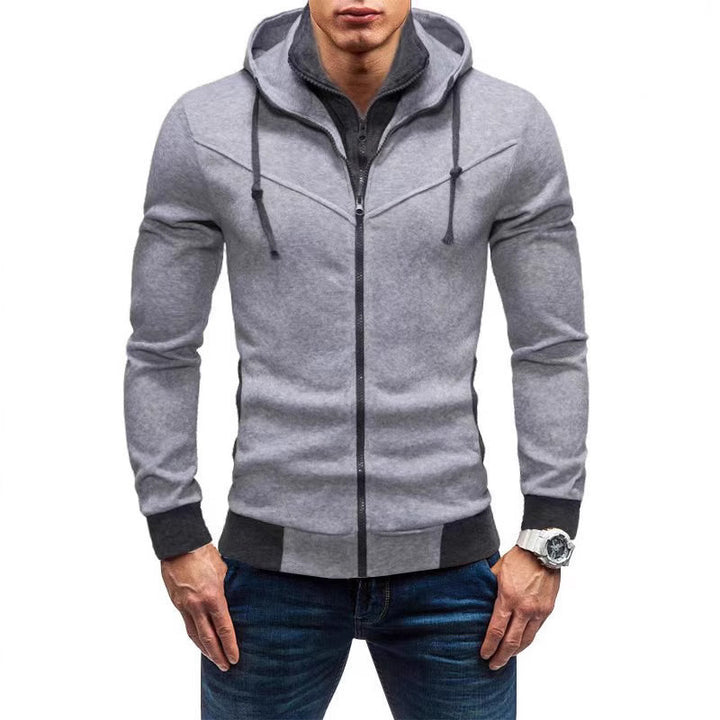 Men's sporty hoodie with high collar and high-quality zipper Lisslune