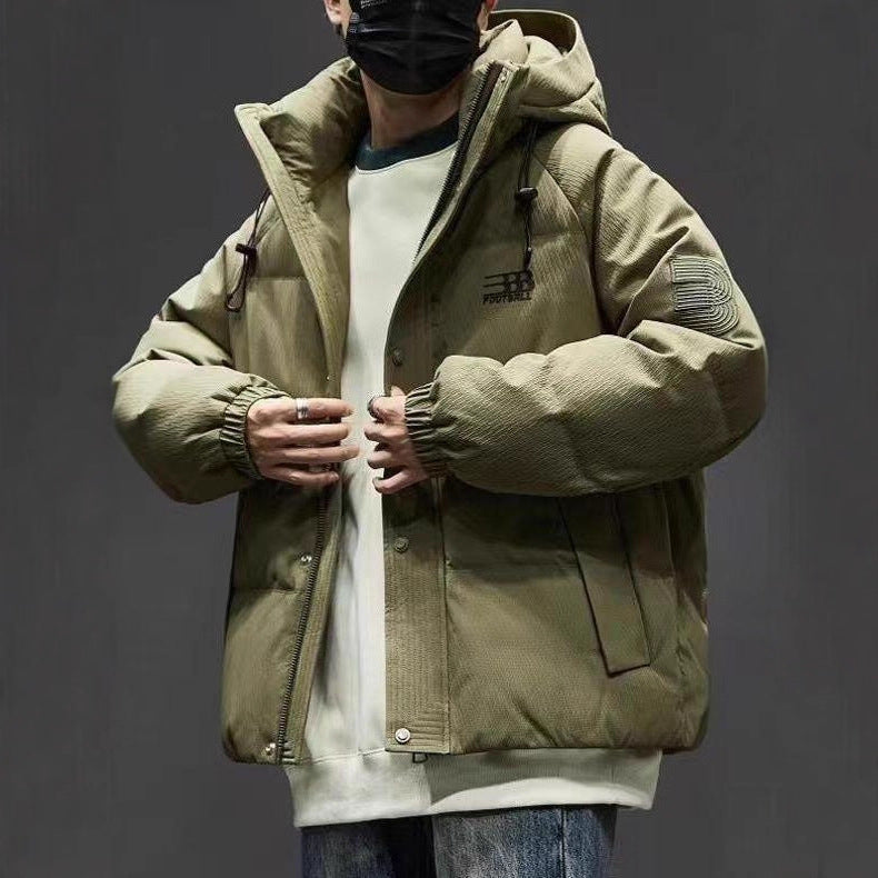 Men's Quilted Winter Jacket with Practical Hood and Durable Outer Material Lisslune