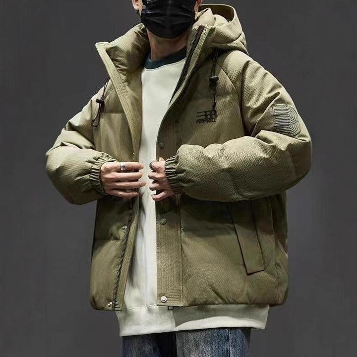Men's Quilted Winter Jacket with Practical Hood and Durable Outer Material Lisslune