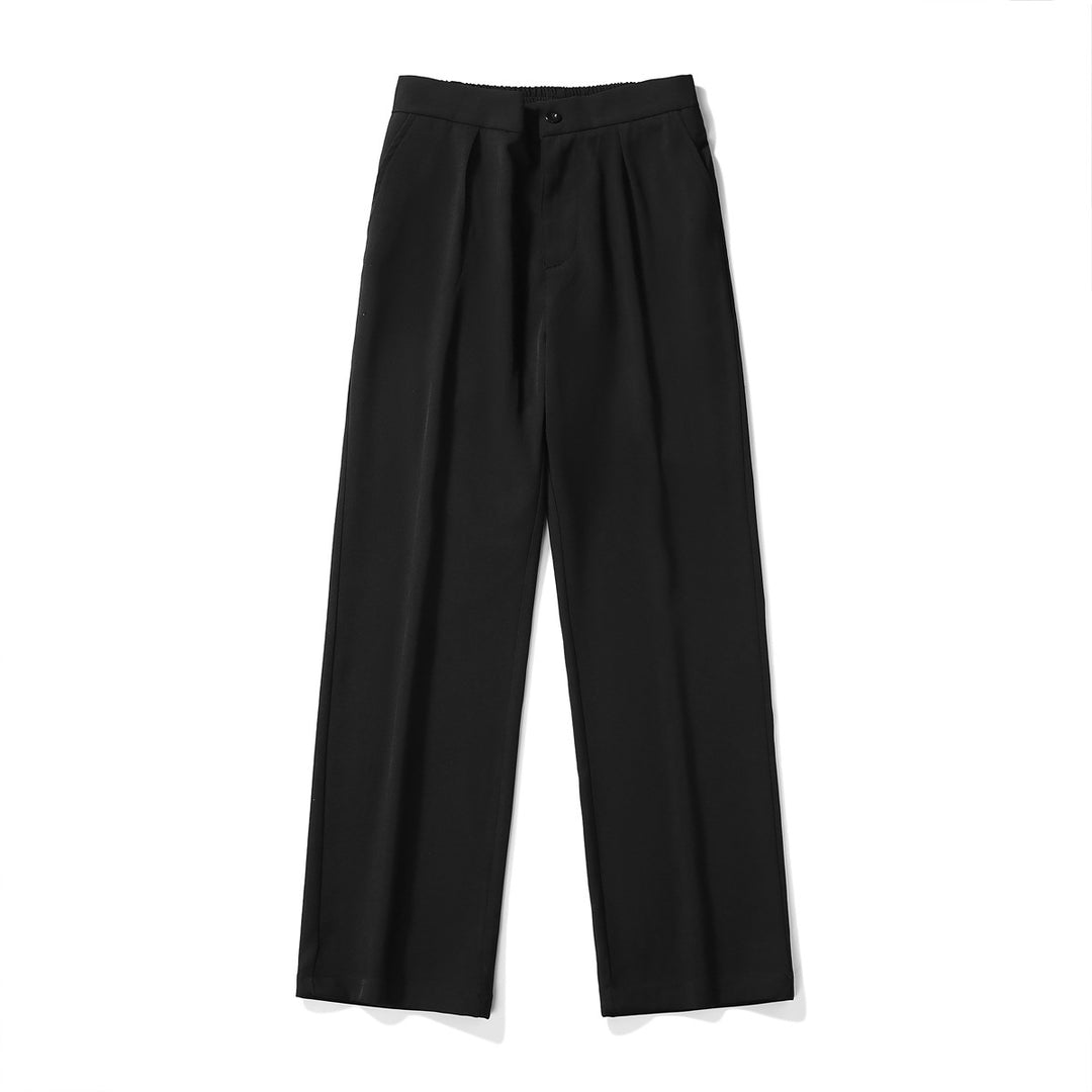 Men's Elegant Wide Pants with Elastic Waist and Side Pockets Lisslune