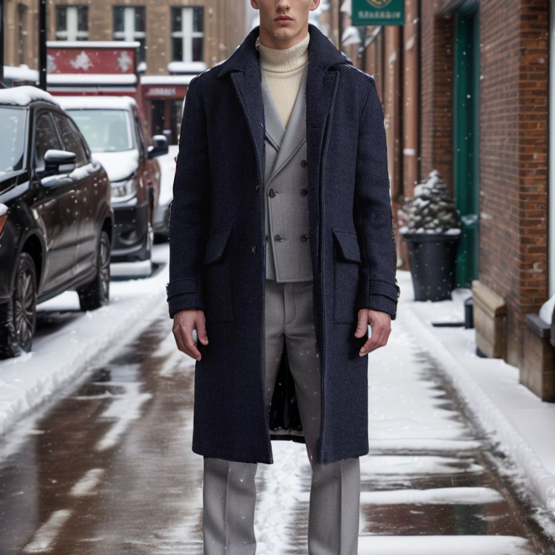 Men's elegant Wool Peacoat Lisslune
