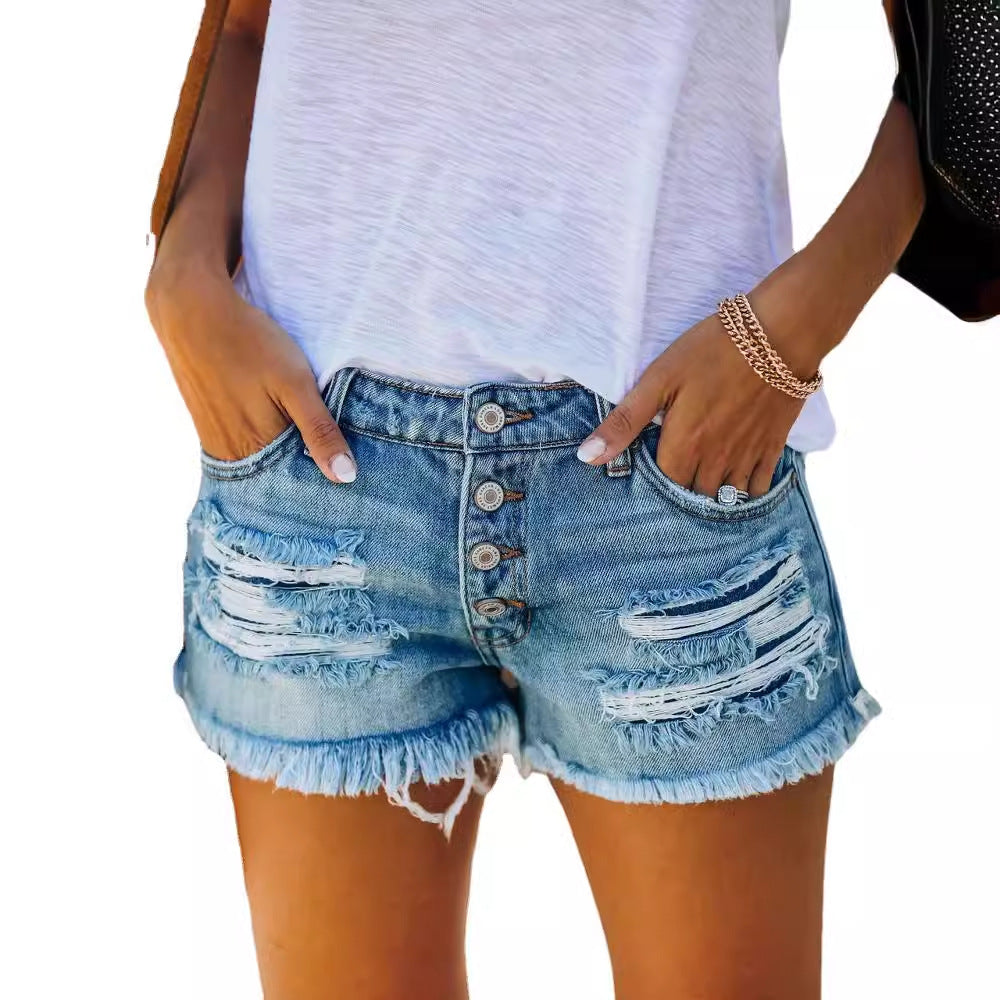 Ladies shorts in destroyed design Lisslune