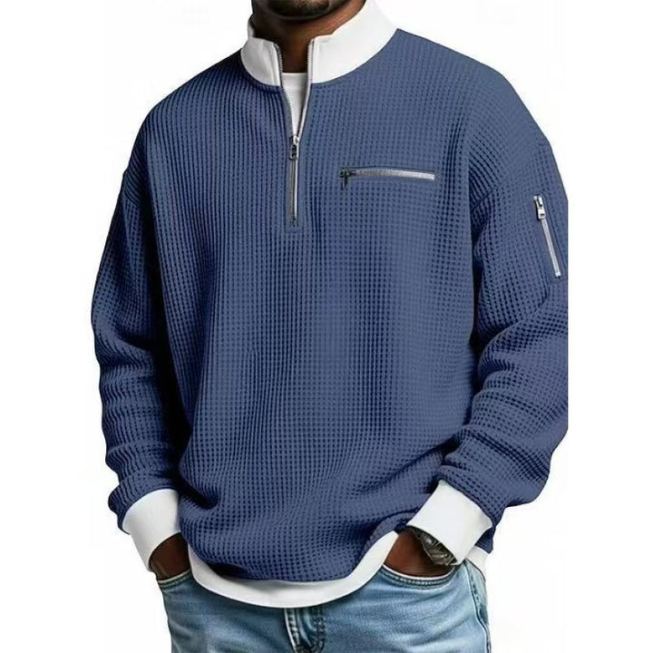 Men's sweatshirt with high collar and practical zipper Lisslune