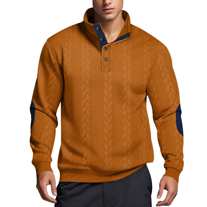 Men's knit sweater with high collar and textured pattern Lisslune