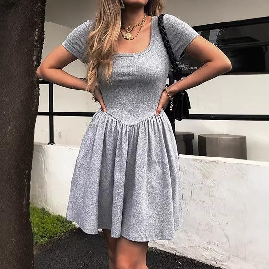 Damen Kurzarm Kleid Lisslune