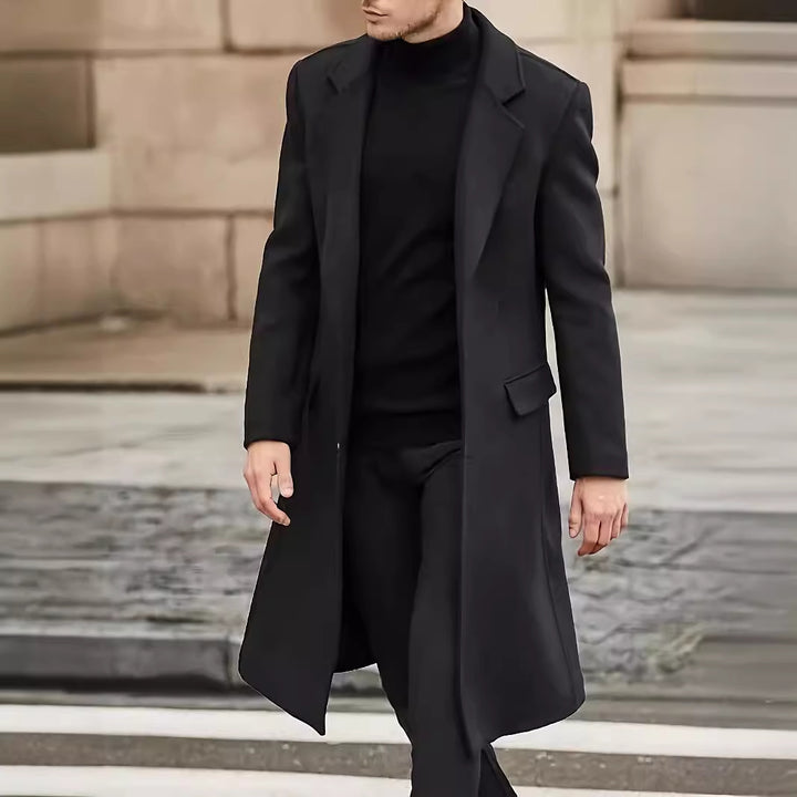 Men's elegant long-cut wool coat Lisslune