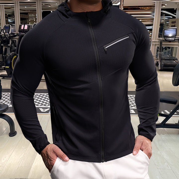 Men's Sporty Hooded Jacket with Practical Zipper Lisslune