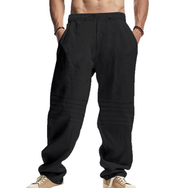 Men's casual pants with elastic waistband and relaxed fit Lisslune