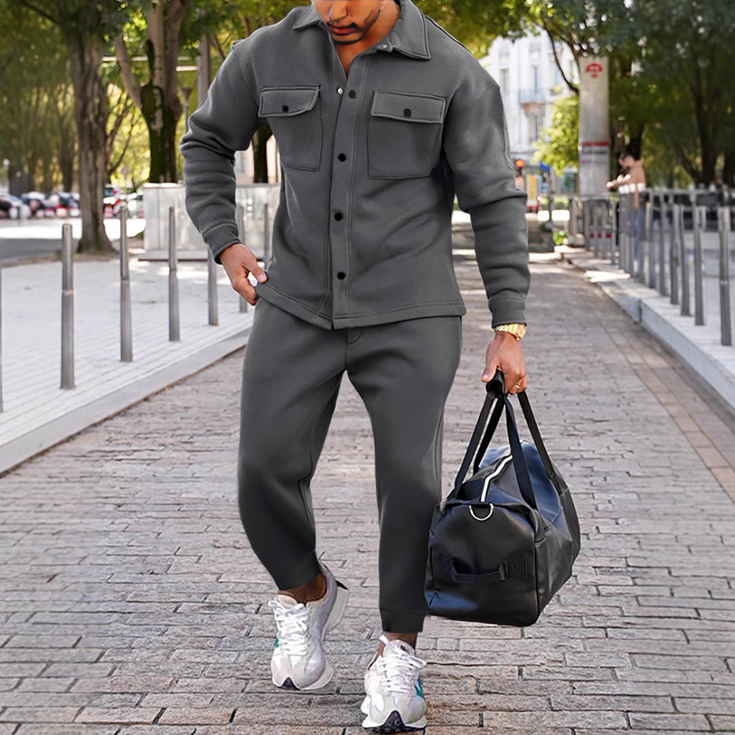 Men's casual leisure jacket with practical pockets and comfortable waistband Lisslune