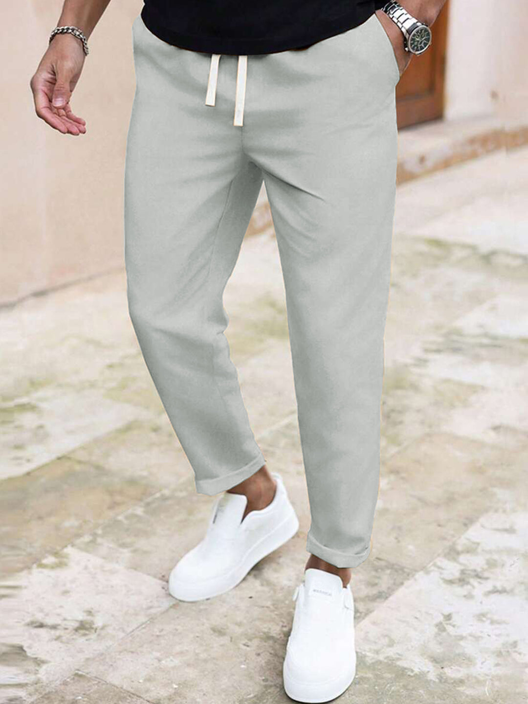 Men's casual training pants with adjustable waist Lisslune