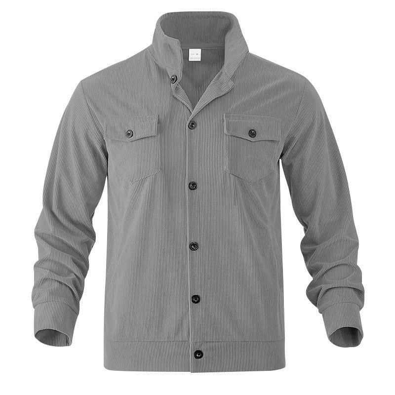 Men's Casual Cord Jacket with Practical Chest Pockets Lisslune