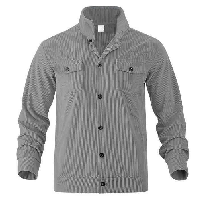 Men's Casual Cord Jacket with Practical Chest Pockets Lisslune