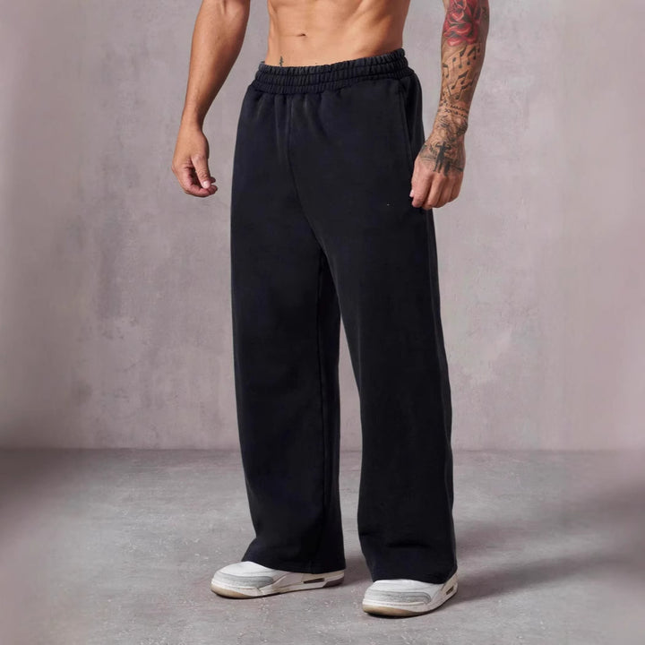 Men's relaxed leisure pants with wide cut and elastic waistband Lisslune