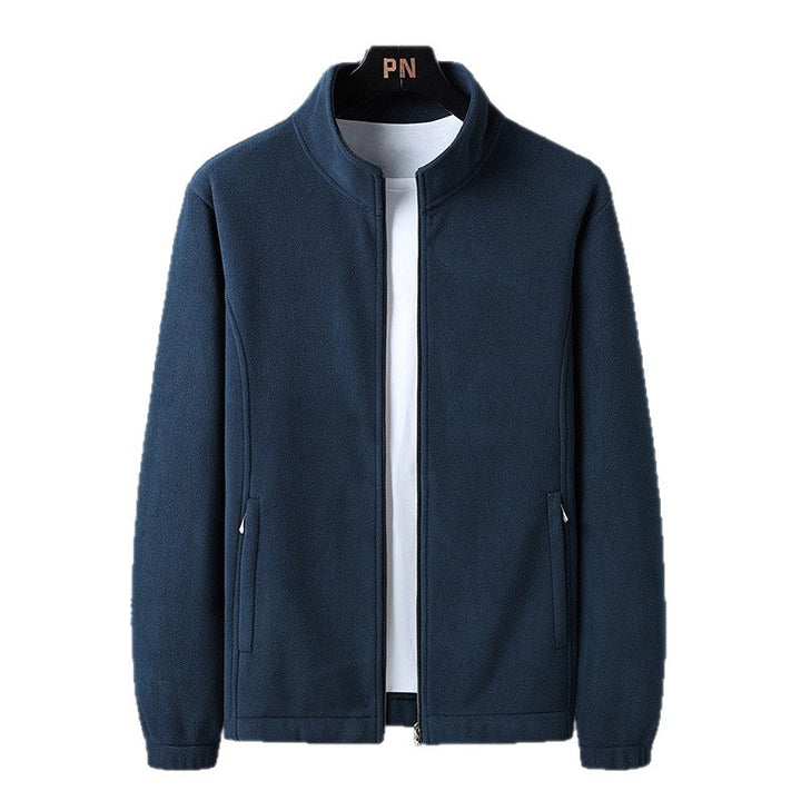 Men's fashionable fleece jacket with practical standing collar and side zip pockets Lisslune