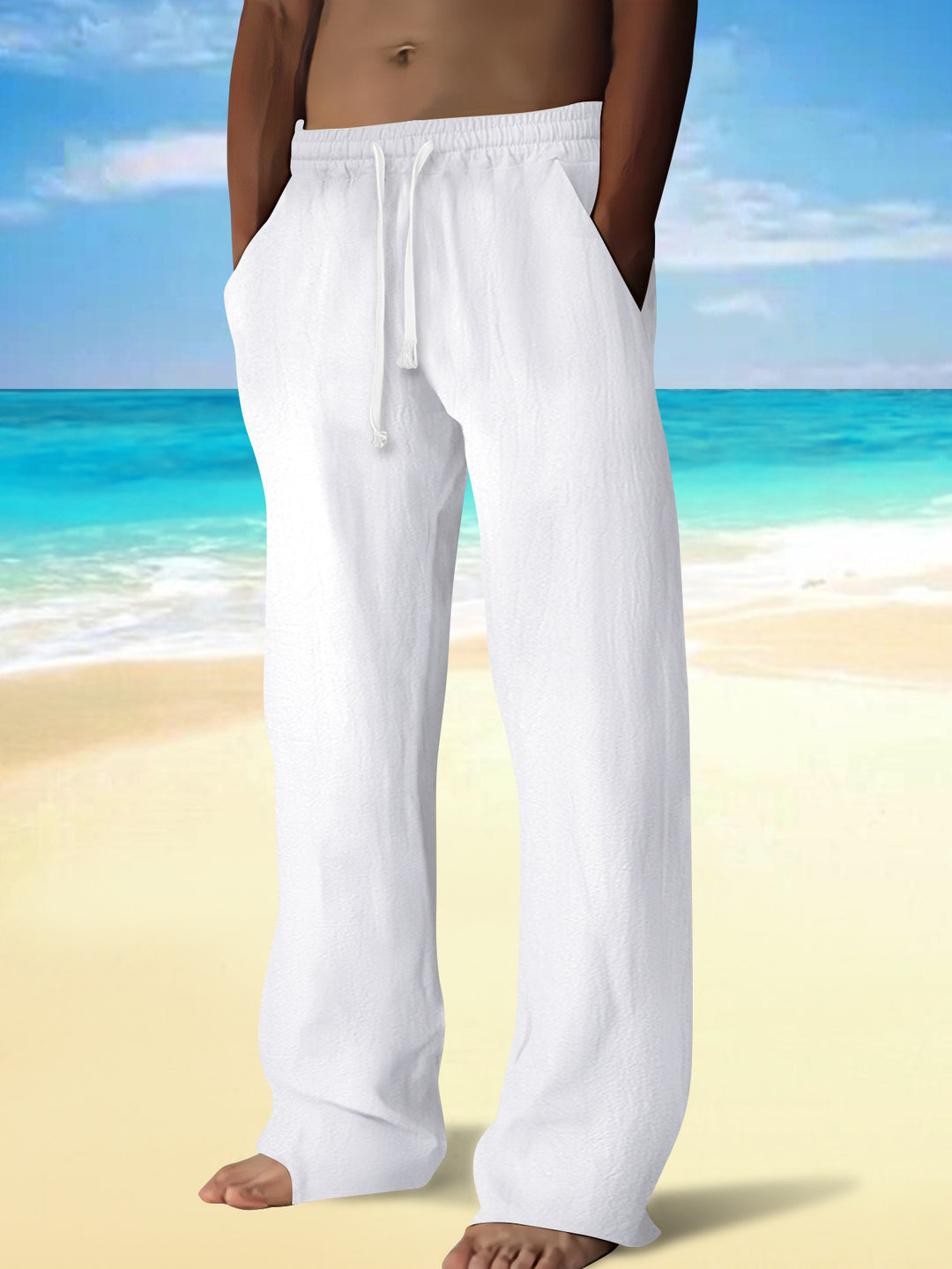Men's casual beach shorts with elastic waistband and practical pockets Lisslune