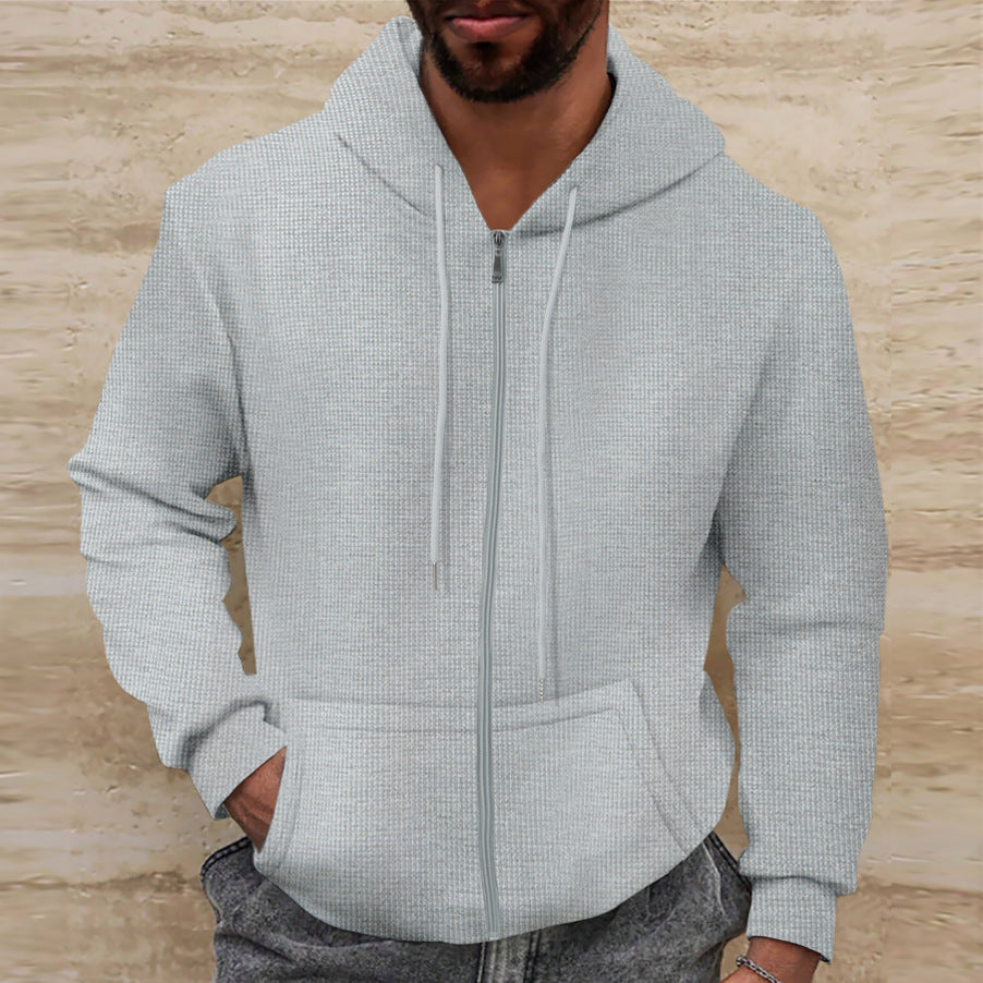 Men's hooded jacket with textured surface and practical pockets Lisslune