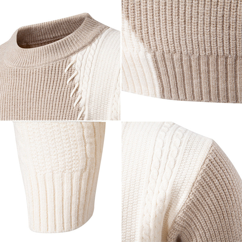 Men's fashionable knit sweater with unique cable design Lisslune
