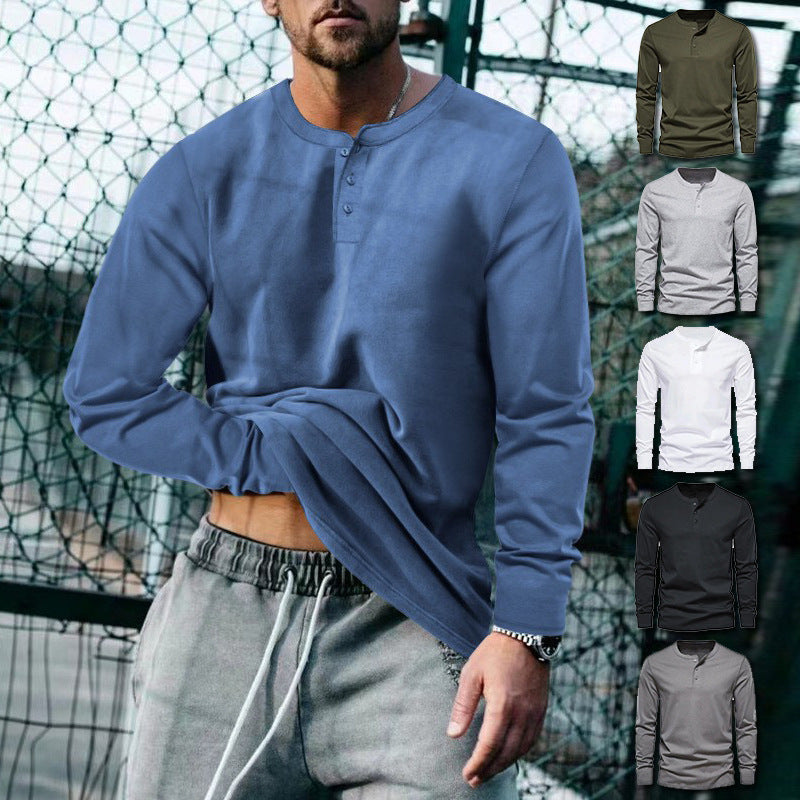 Men's casual long-sleeve shirt with button placket and soft material Lisslune