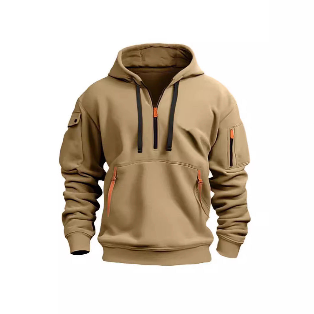 Women's hooded sweatshirt with functional pockets and modern stand-up collar Lisslune