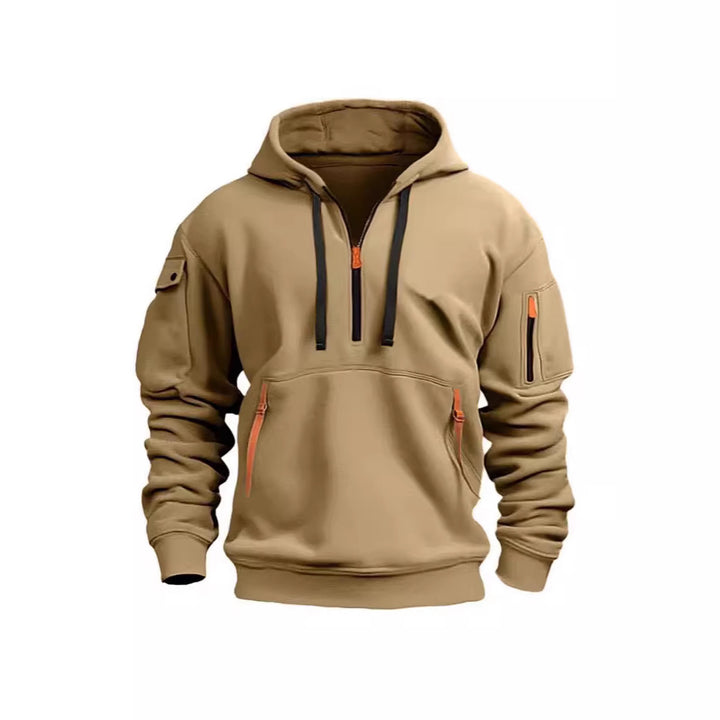 Women's hooded sweatshirt with functional pockets and modern stand-up collar Lisslune