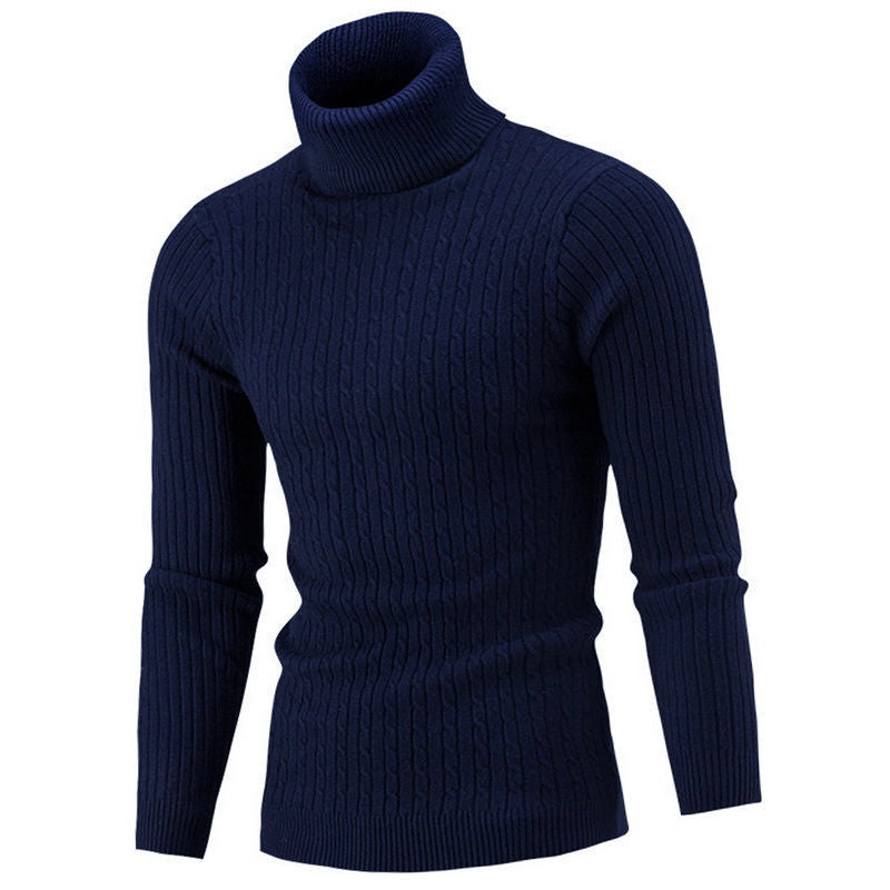 Men's Cozy Cable Knit Turtleneck Sweater Lisslune
