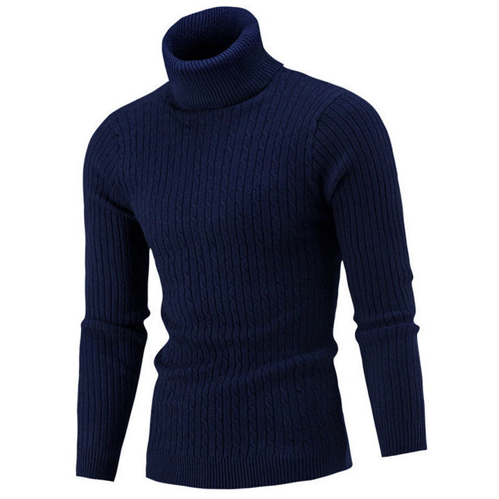 Men's Cozy Cable Knit Turtleneck Sweater Lisslune