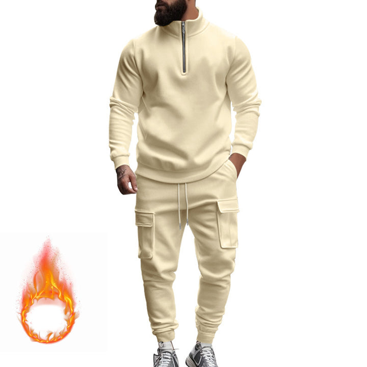 Men's modern leisure jogging suit with functional zipper and practical pockets Lisslune