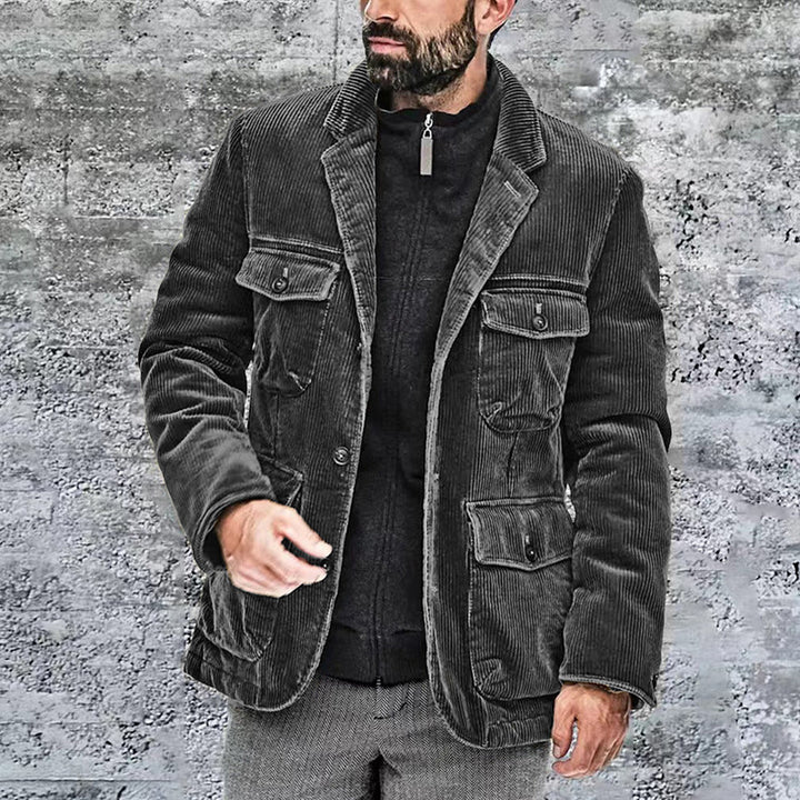 Men's cord jacket with practical patch pockets and modern cut Lisslune